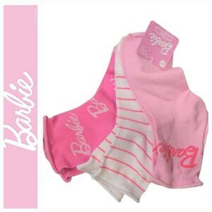 Barbie Logo, Stripe, & Solid 3-PK Ankle Socks